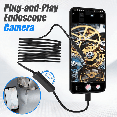 🔎 Plug-and-play endoscope camera – Compatible with Android, iPhone and iPad for direct connection