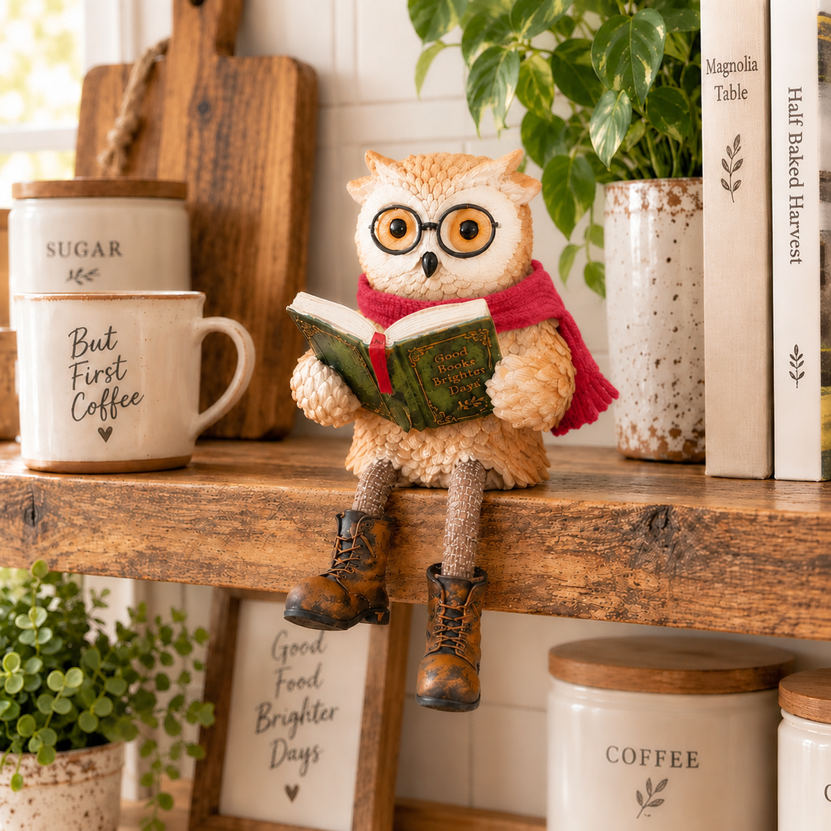 🦉 Cute ornamental figure of a reading owl