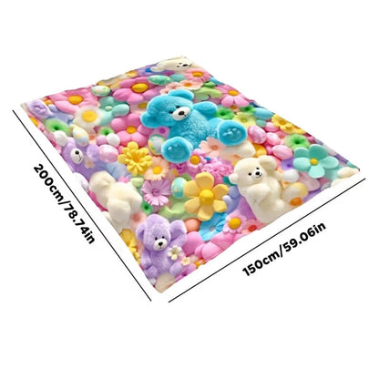 Teddy Pastel Floral Print Throw Blanket
