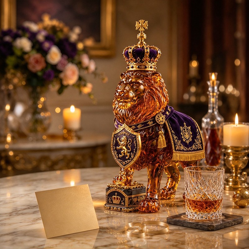 🌎🔥👑Crown 87th Anniversary Royal Lion Whiskey Bottle