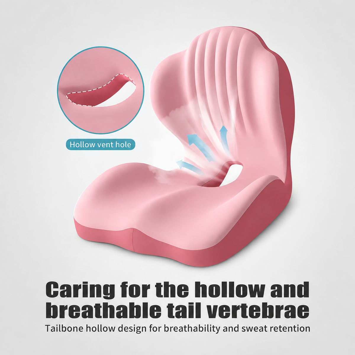 Ergonomic Memory Foam Seat Cushion with Lumbar & Back Support, Relieves Back Pain, Reduces Pressure