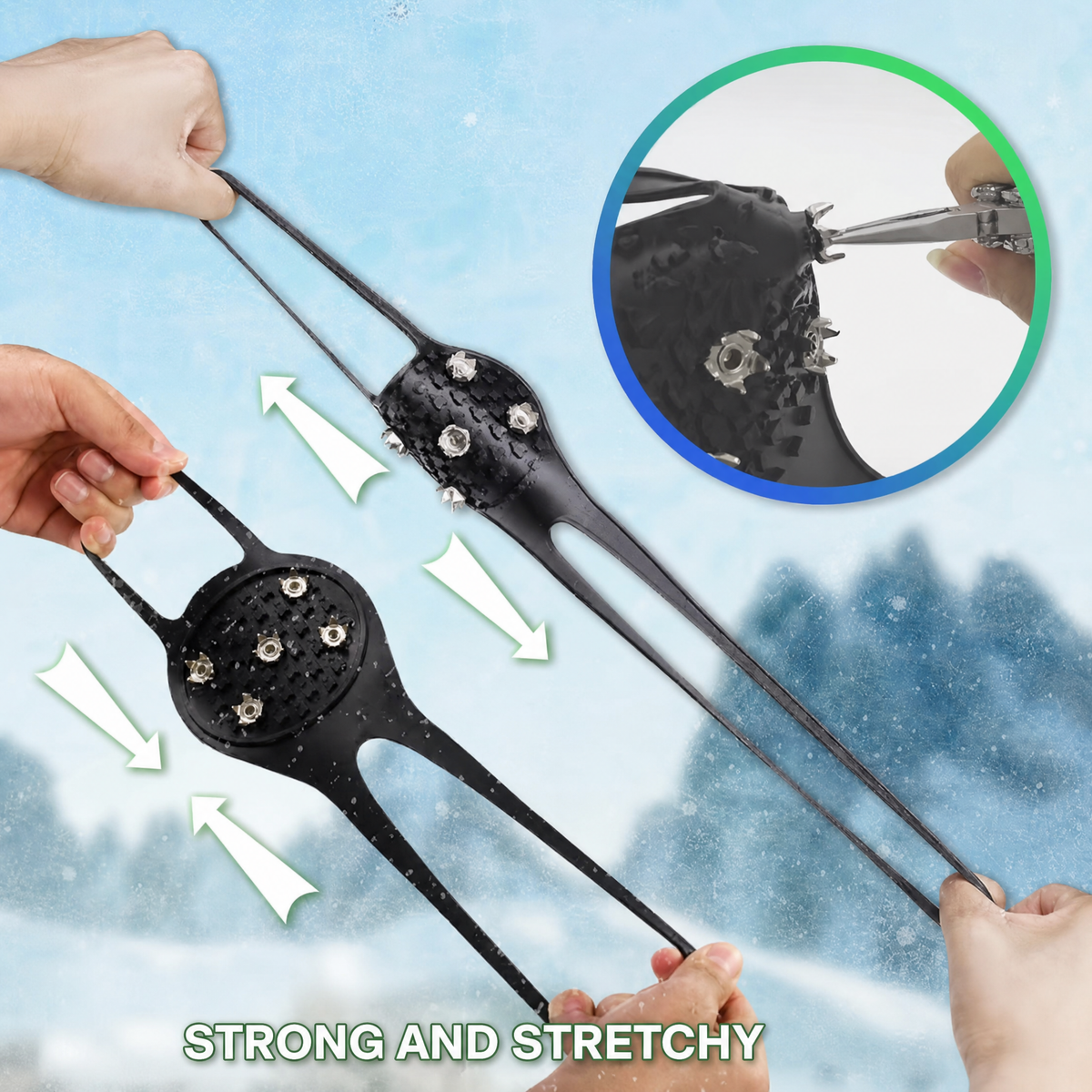 5-Prong Anti-Slip Spikes For Safe Winter Walks – Compatible With All Types Of Footwear
