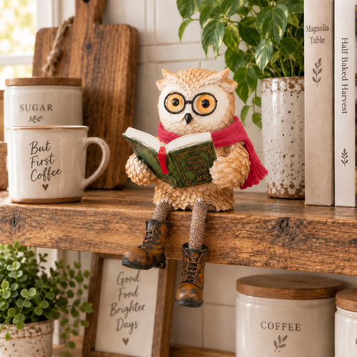 🦉 Cute ornamental figure of a reading owl