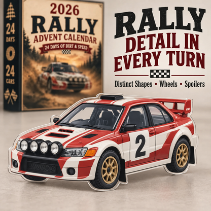 🏎️ Rally Christmas Advent Calendar 2026 – 24 days full of speed and excitement, 24 rally race cars to collect (2D models)