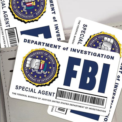 🔥Secret Agent Card Skins Kit: FBI/ICE Designs • Cosplay & Gift Stickers