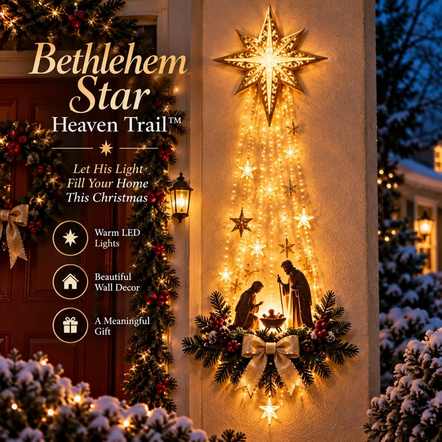 ✝️ Bethlehem Star of Faith– Lighted Nativity Wall Decor