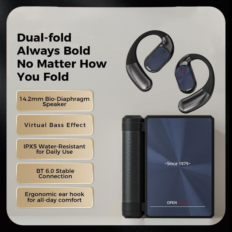 Headphones Bluetooth with Dual-Fold Design