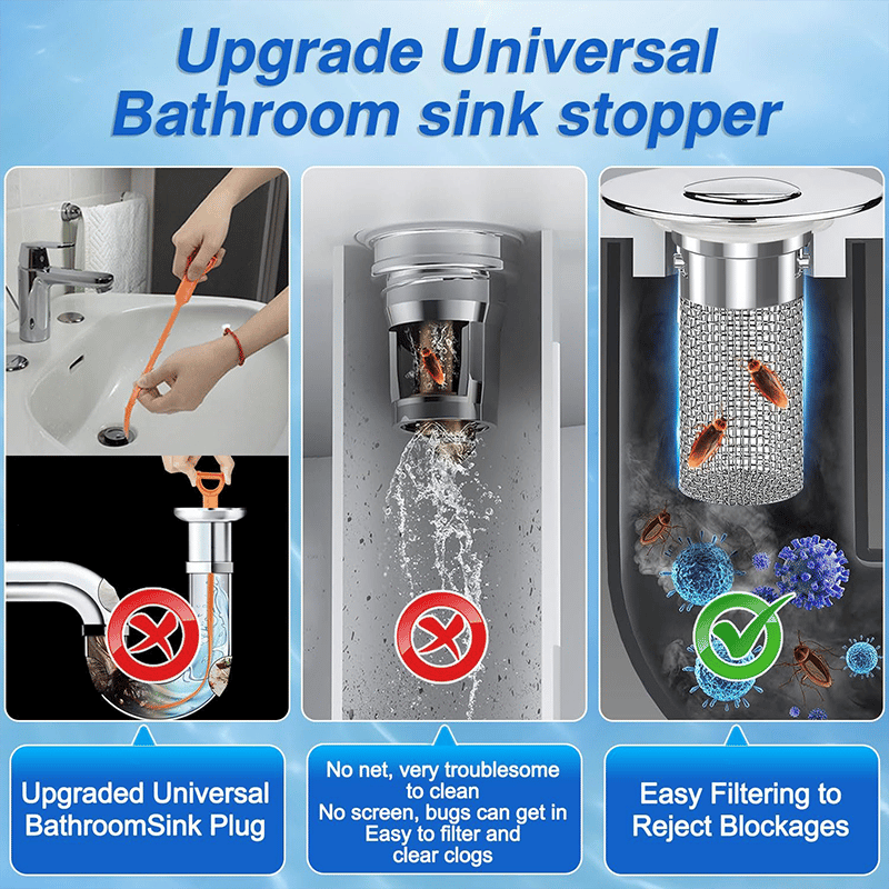 🔥Universal 2-in-1 Pop-Up Drain Stopper