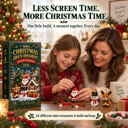 🎄24-day mini Christmas calendar with building blocks | 24 unique Christmas motifs that can be assembled, with hanging loops for Christmas trees, garlands and festive decorations 🧱
