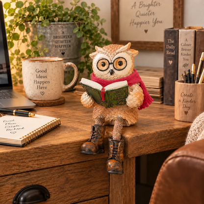 🦉 Cute ornamental figure of a reading owl