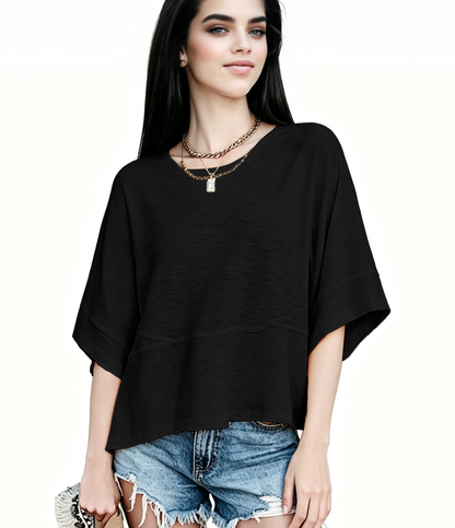 New Arrivals! ☀️ Women's Summer Casual Crewneck Batwing Top – Loose Fit, Cute & Breezy 🌸