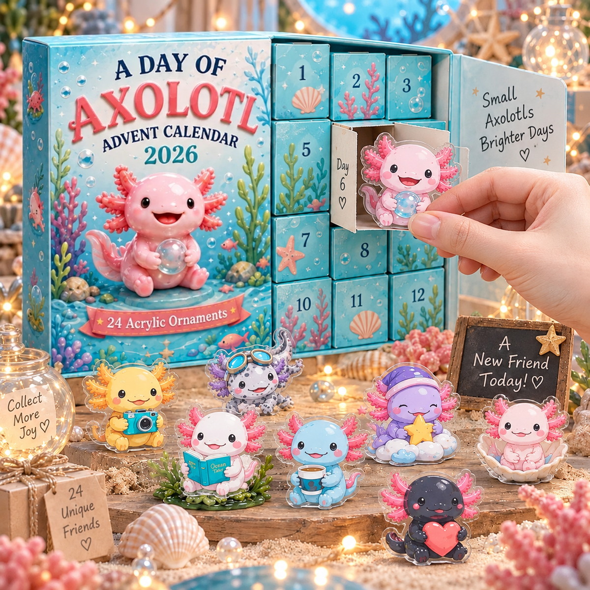 ✨CHRISTMAS KICKOFF - A Day Of Axolotl Advent Calendar 2026 【The product is made of 2D acrylic.】