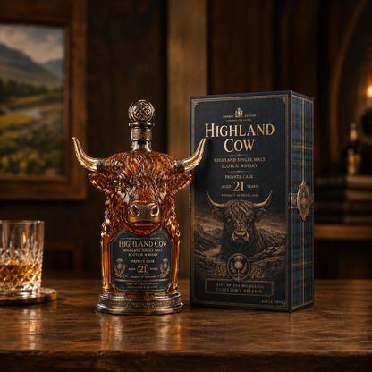 🔥✨Limit to Sale✨ 🔥Highland Cow Private Cask 21 Years Whisky Bottle