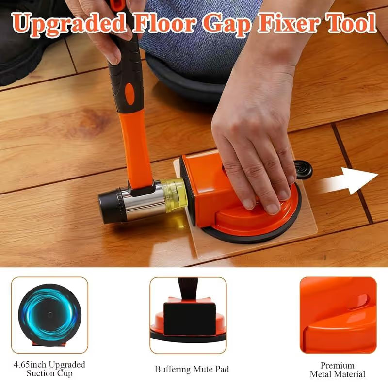 Upgraded floor gap fixer with suction cup and padded striking block