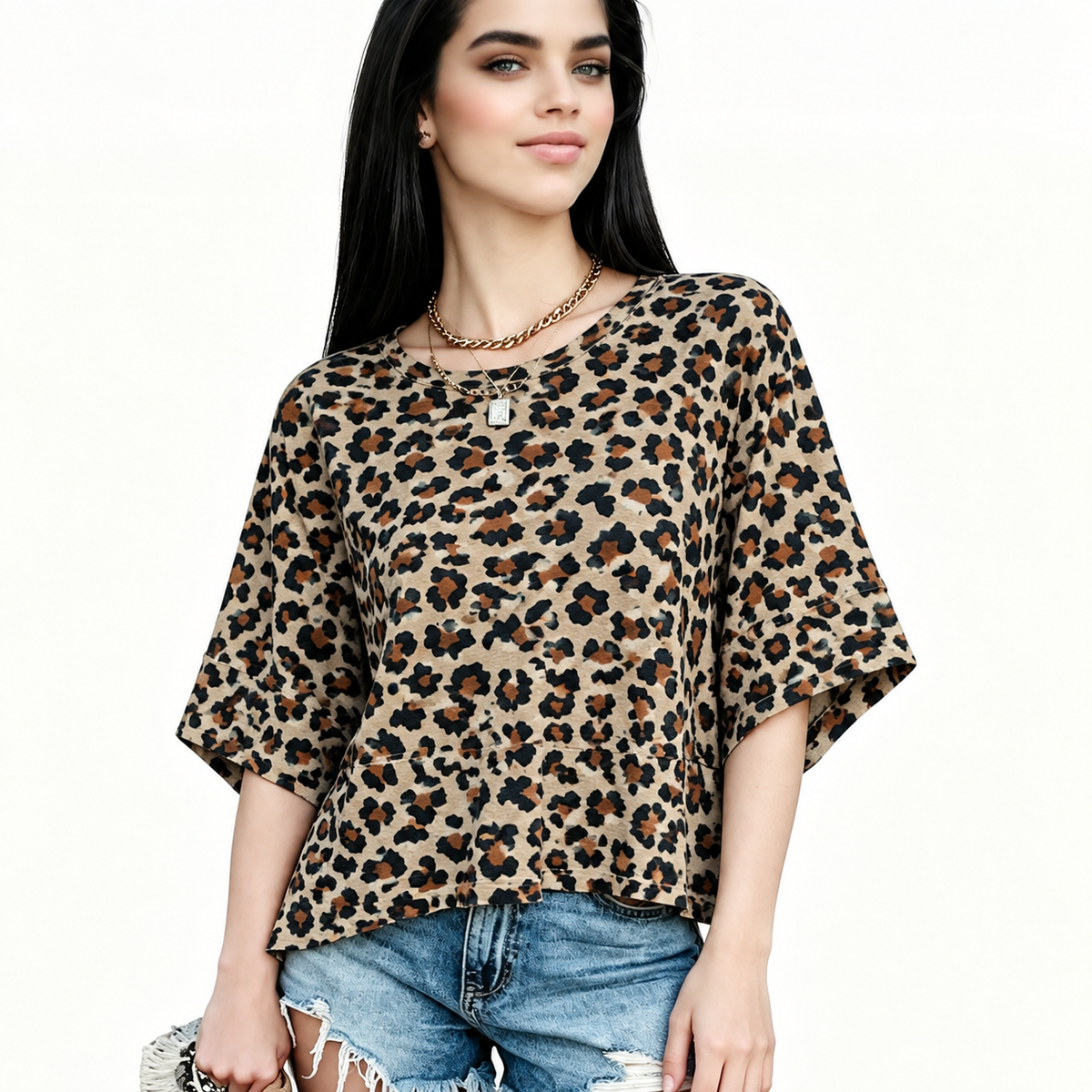☀️ Women's Summer Casual Crewneck Batwing Top – Loose Fit, Cute & Breezy 🌸