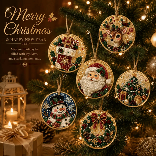 🎄Christmas DIY Diamond Painting Ornaments Kit (6 PCS)🎅