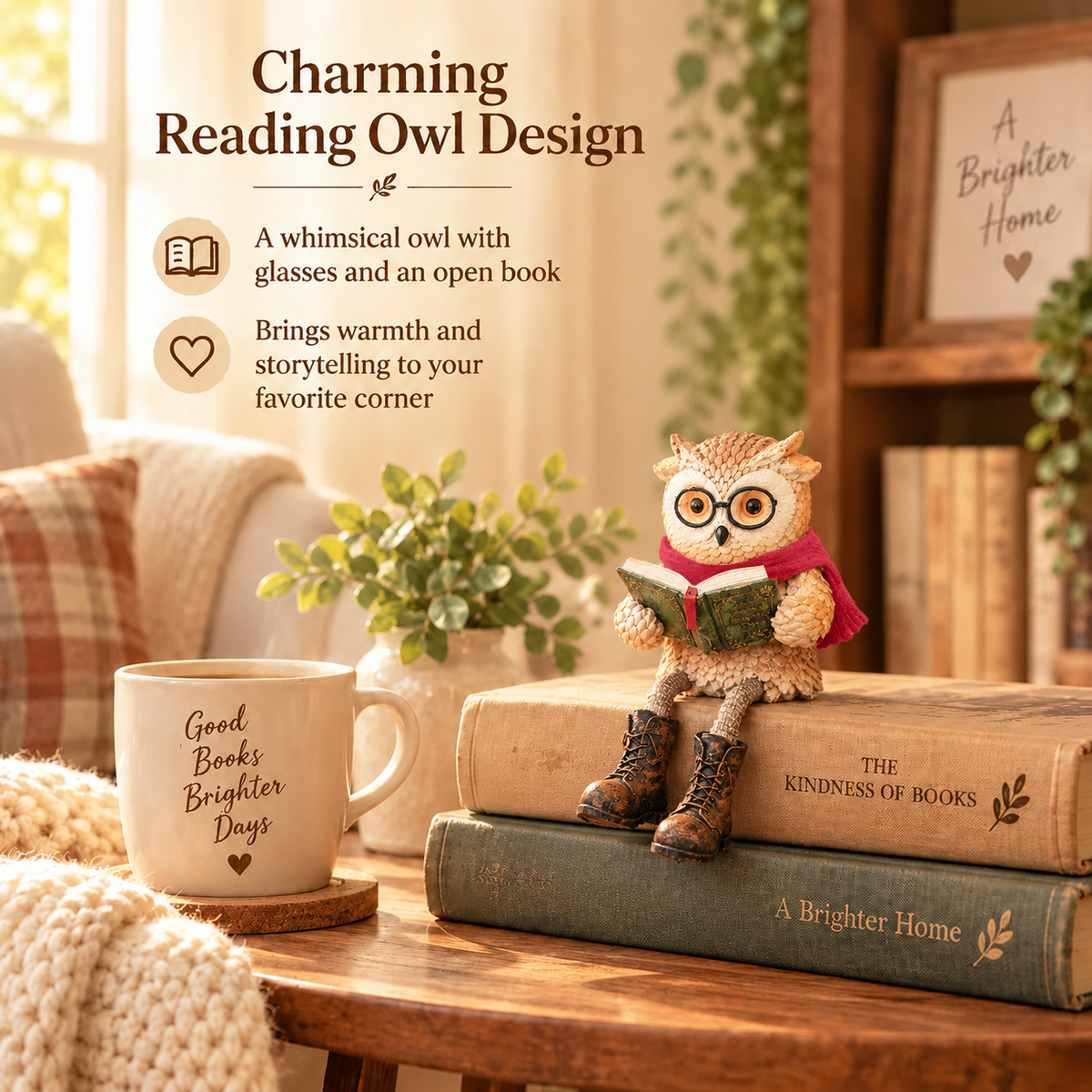 🦉 Cute ornamental figure of a reading owl