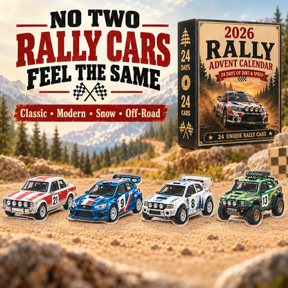 🏎️ Rally Christmas Advent Calendar 2026 – 24 days full of speed and excitement, 24 rally race cars to collect (2D models)
