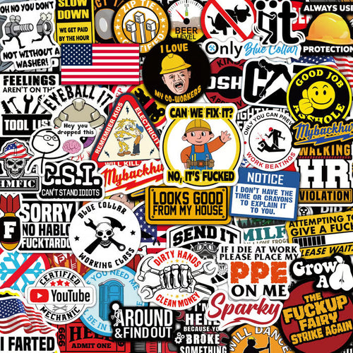 🔥2026 Summer Sale - 150Pcs Blue Collar Funny Stickers 👷‍♂️