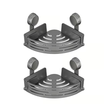Triangle Suction Cup Shower Caddy ✨No Drill Wall Mount Bathroom Corner Storage Basket