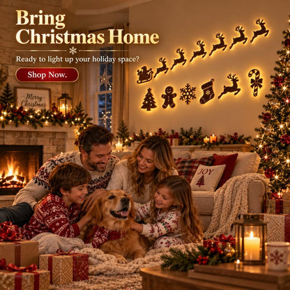 🎄Light‑Up Christmas Wall Decor, 7‑Piece Decoration Set, 6 Design Options