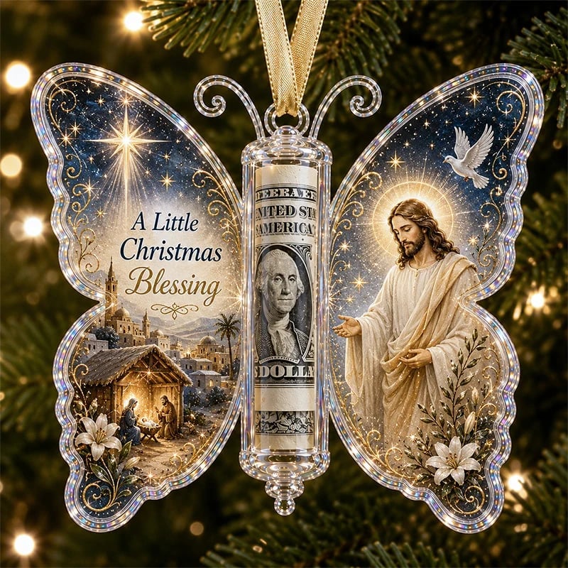 🦋💵 Christmas gift with butterfly decoration – Money holder for Christmas as a memento 🎄✨