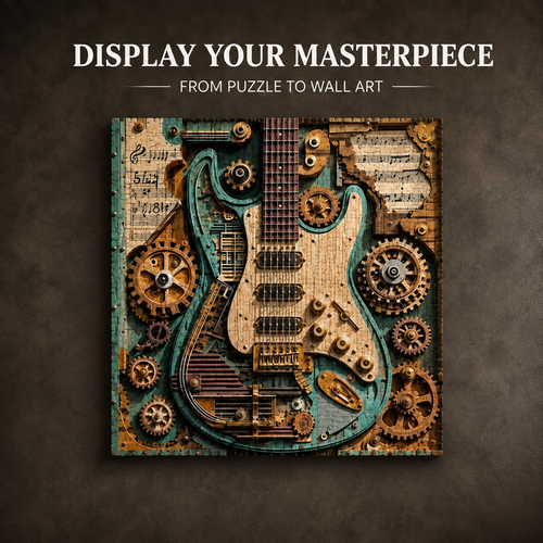 🎸 Gears & Strings 1000-Piece Steampunk Guitar Puzzle ⚙️✨