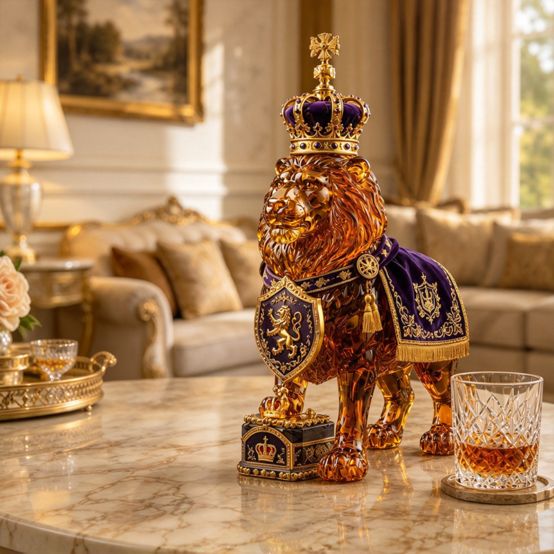 🌎🔥👑Crown 87th Anniversary Royal Lion Whiskey Bottle