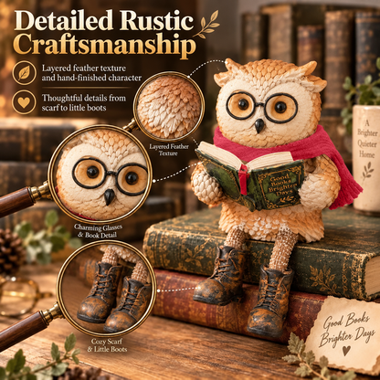 🦉 Cute ornamental figure of a reading owl