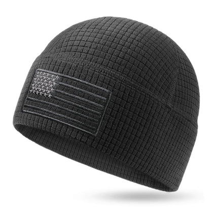 American Flag Embroidery Waffle Watch Cap