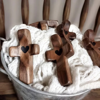 ✝️ Handcrafted Wooden Cross My Heart — 100% Handmade & Faithful Symbol