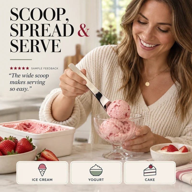 Scoop Desserts Instantly! No-Bend 316L Deep-Bowl Spoon