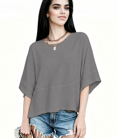 New Arrivals! ☀️ Women's Summer Casual Crewneck Batwing Top – Loose Fit, Cute & Breezy 🌸