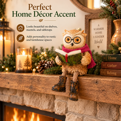 🦉 Cute ornamental figure of a reading owl