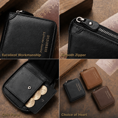 Men’s Full-Zip Calf Leather Pocket Organizer