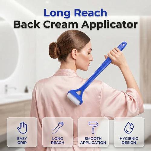 🧴✨Long Reach Back Applicator Roller – Smooth glide, curved ergonomic handle. Apply lotion & sunscreen to every spot – no twisting, no stretching! 🌀💪