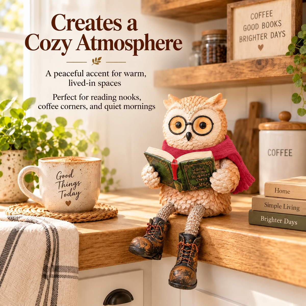 🦉 Cute ornamental figure of a reading owl