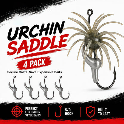 Urchin Saddle Fishing Rig – 4 Pack 🎣 Bait-Saving 5/0 Hook System with Adjustable Sink Rate