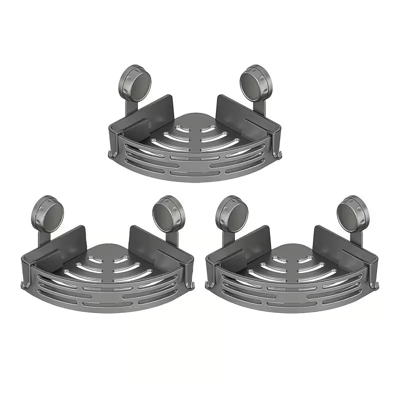 Triangle Suction Cup Shower Caddy ✨No Drill Wall Mount Bathroom Corner Storage Basket