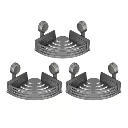 Triangle Suction Cup Shower Caddy ✨No Drill Wall Mount Bathroom Corner Storage Basket