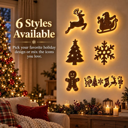 🎄Light‑Up Christmas Wall Decor, 7‑Piece Decoration Set, 6 Design Options
