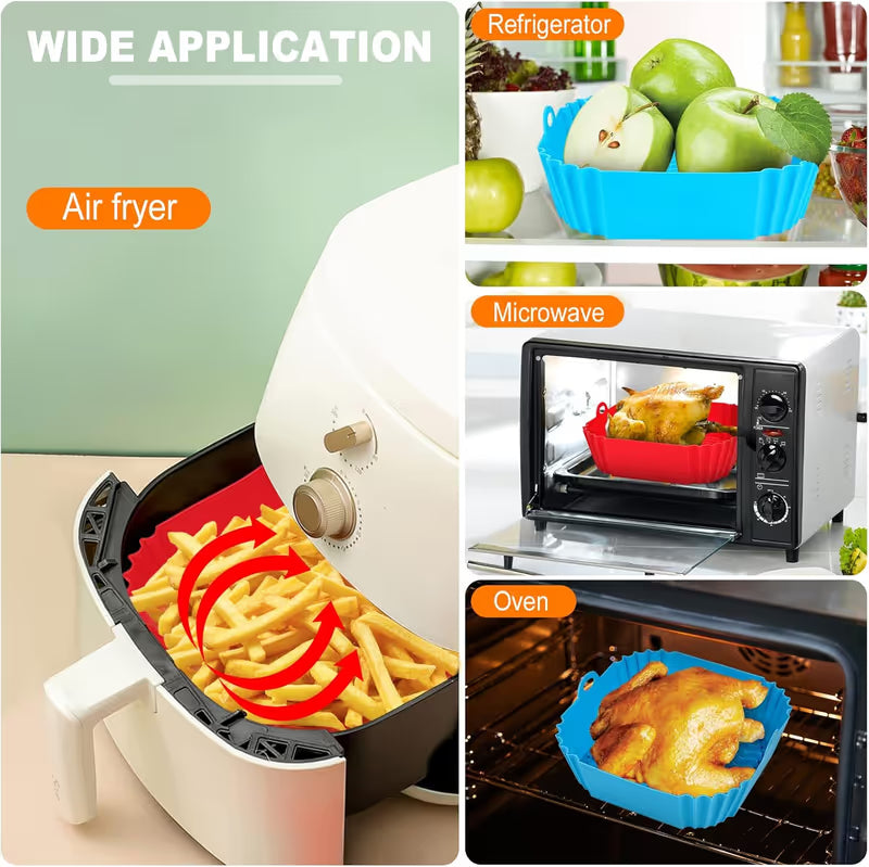 🔥✨Reusable Silicone Air Fryer Liner, 8 Inches