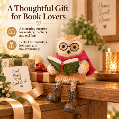 🦉 Cute ornamental figure of a reading owl