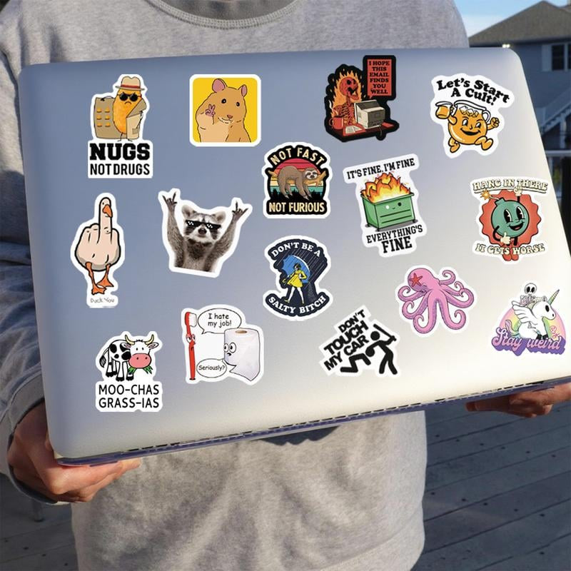 130PCS Funny Saying Sticker Pack - Snarky, Sarcastic Bold Humor Vinyl Waterproof Meme stickers for laptop, computer, water bottle, ipad, phones bumper folding chair sticker pack
