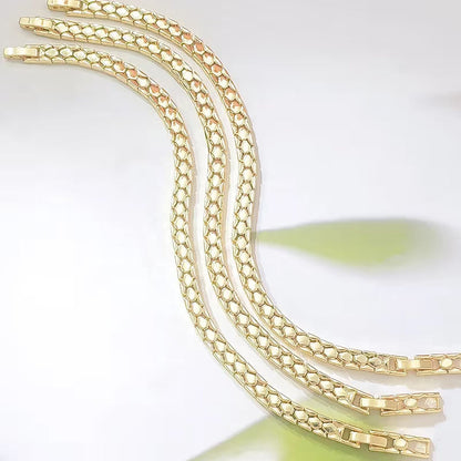 💫 Gold Snake-Scale Chain Bracelet – Liquid Shine, Textured Luxe 🌟