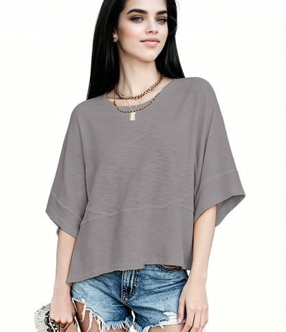 New Arrivals! ☀️ Women's Summer Casual Crewneck Batwing Top – Loose Fit, Cute & Breezy 🌸