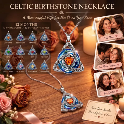 💝Birthstone Celtic Knot Necklace for Women