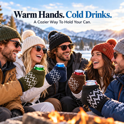 🍻Knitted, insulated beer can mittens – warm hands, cold drinks