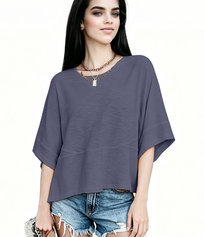 New Arrivals! ☀️ Women's Summer Casual Crewneck Batwing Top – Loose Fit, Cute & Breezy 🌸