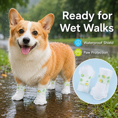 20 Pieces Waterproof Non-Reusable Dog Booties, Suitable accessory for outdoor dog walking activities
